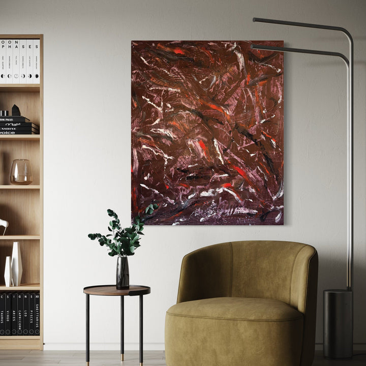 The artwork, End Of November 8.2, by Albion Vu, displayed in a room.