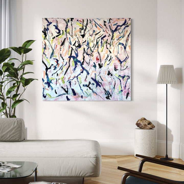 The artwork, End Of November 9, by Albion Vu, displayed in a room.