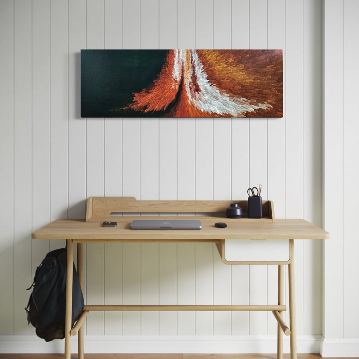 The artwork, Eye of The Storm Recycled ii, by Anne Cherubim, displayed in a room.
