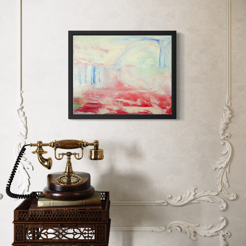 The artwork, Fall Over Me, by Ali Ha, displayed in a room.