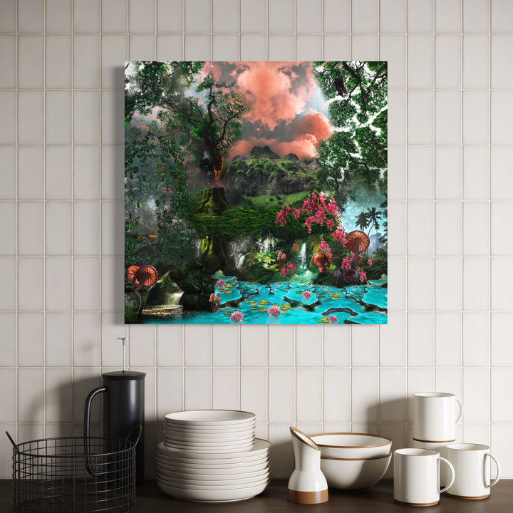 The artwork, Fern Gully, by Nash Bellows, displayed in a room.