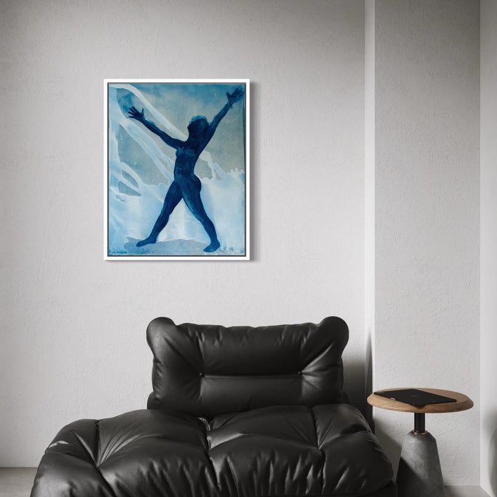 The artwork, Figure Study #15B, by Cat Welch, displayed in a room.