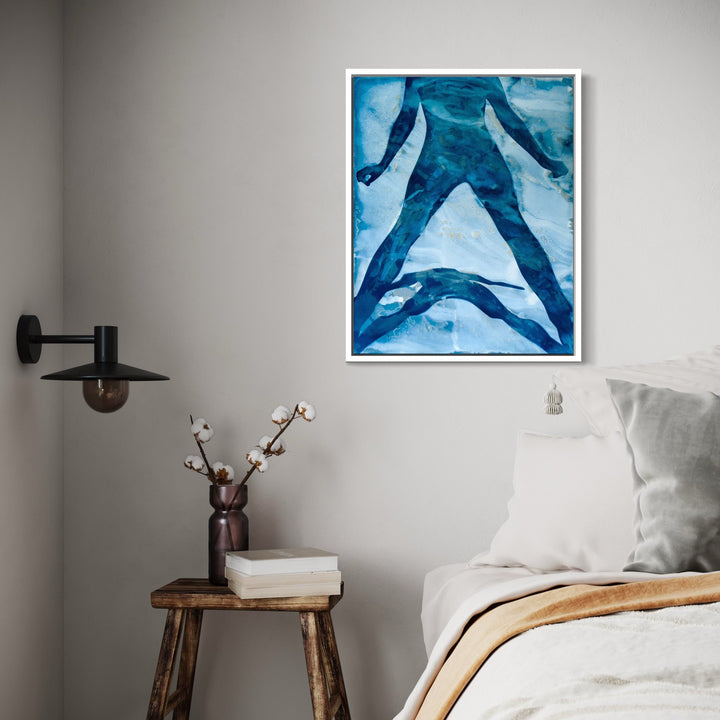 The artwork, Figure Study #18D, by Cat Welch, displayed in a room.