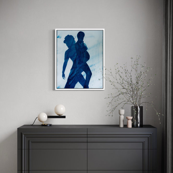 The artwork, Figure Study #20B, by Cat Welch, displayed in a room.