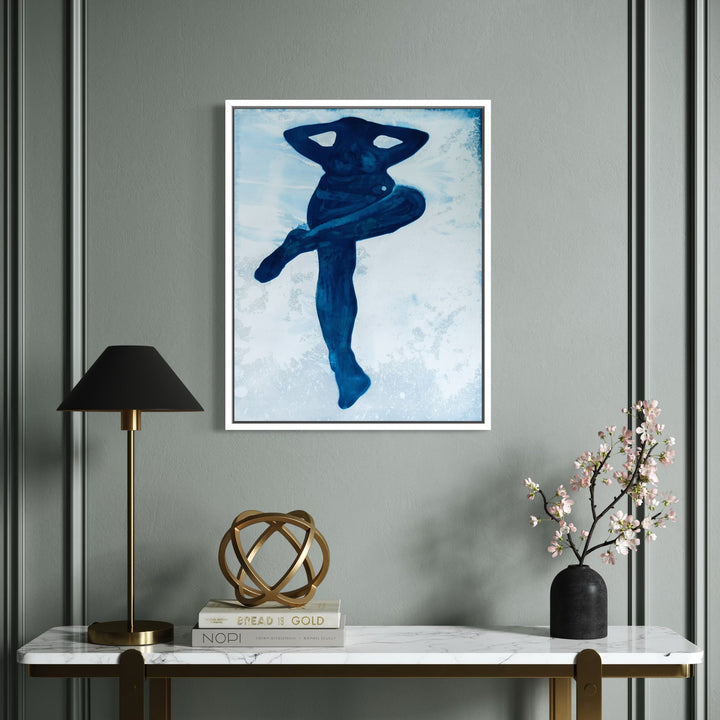 The artwork, Figure Study #25C, by Cat Welch, displayed in a room.