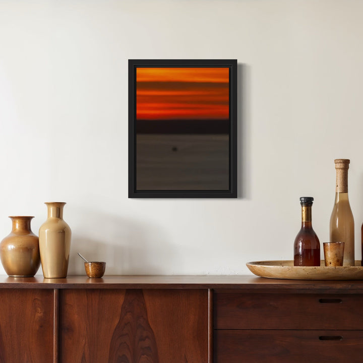 The artwork, Fire & Ice 2 , by Starr Tucker-Ortega, displayed in a room.