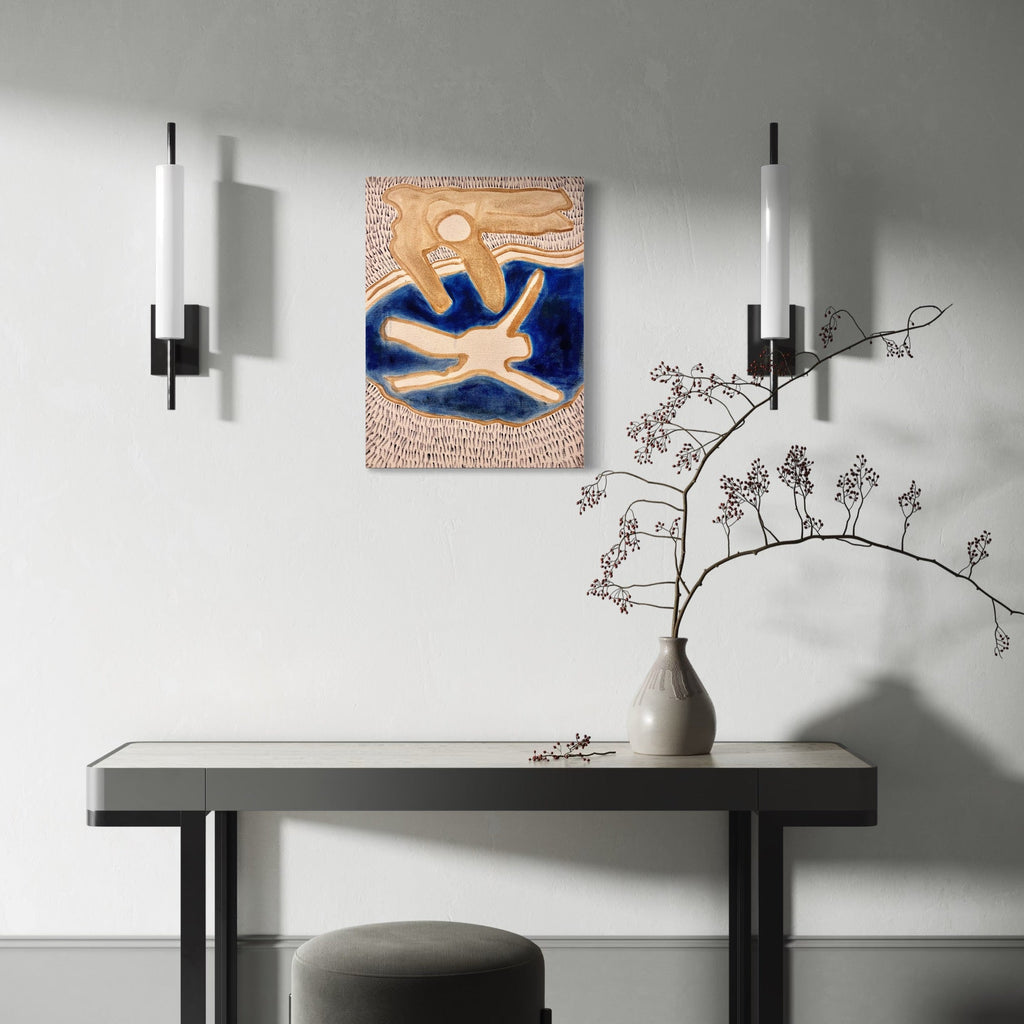 The artwork, First Dream, by Catherine Webb, displayed in a room.