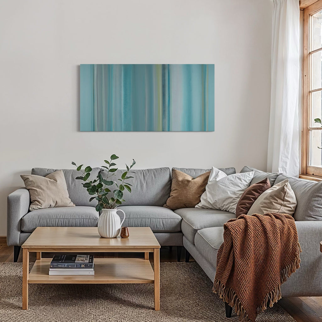 The artwork, Floating World 24, by Willy Bo Richardson, displayed in a room.