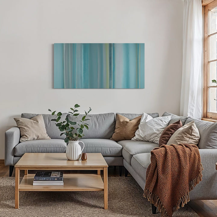 The artwork, Floating World 24, by Willy Bo Richardson, displayed in a room.