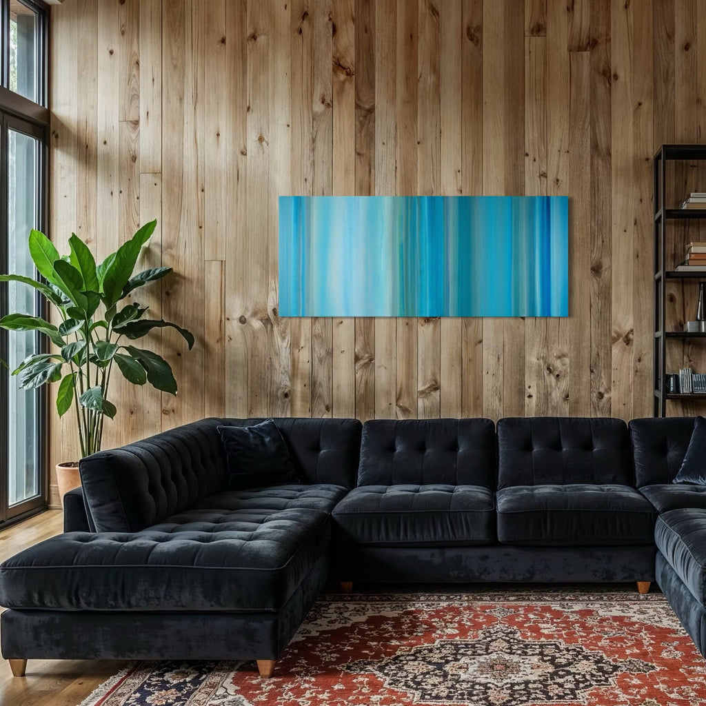 The artwork, Floating World 25, by Willy Bo Richardson, displayed in a room.
