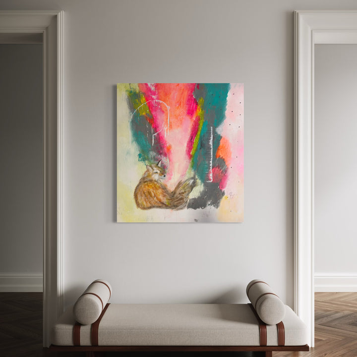 The artwork, Fortitude In Place, by Tammy Kushnir, displayed in a room.