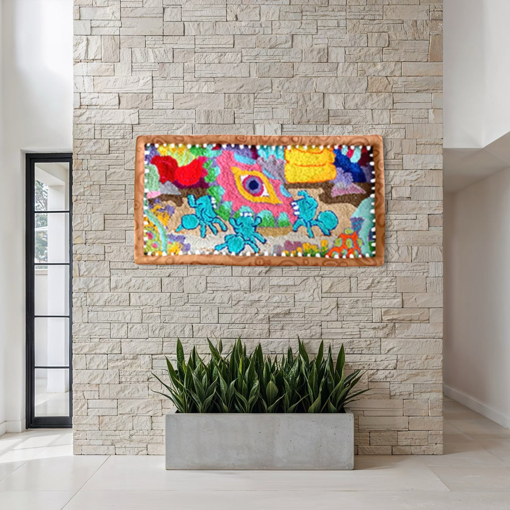 The artwork, Fortress 1, by James Hsieh, displayed in a room.