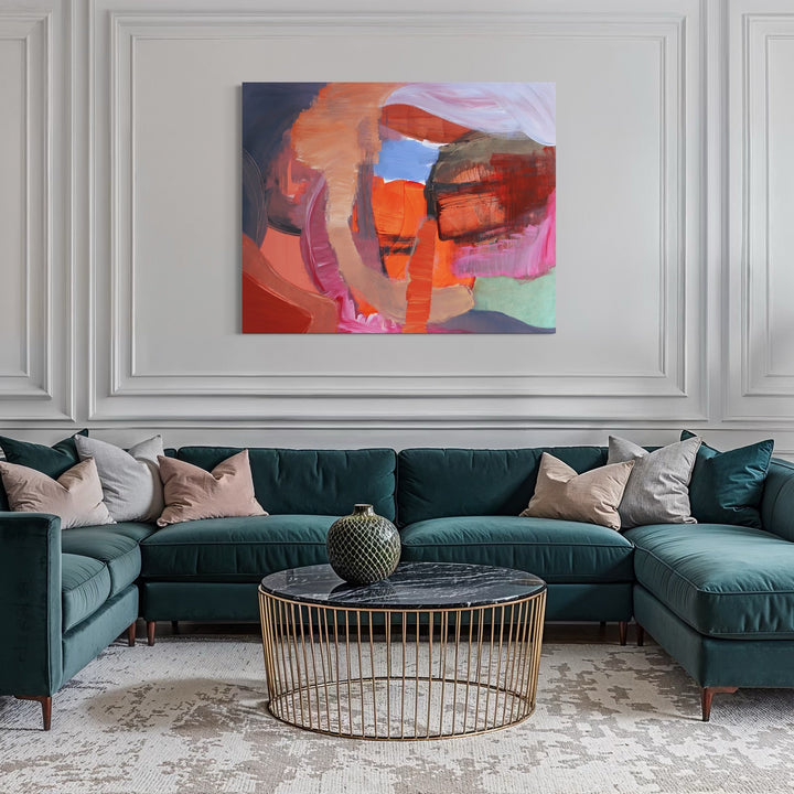 The artwork, Gala, by Carin Kulb Dangot, displayed in a room.