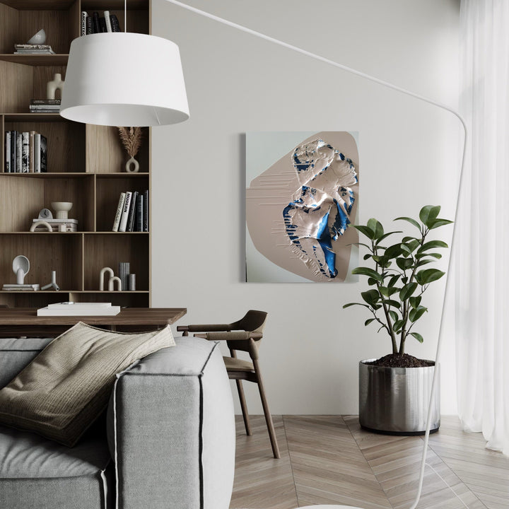 The artwork, Galapagos, by Roger Hsia, displayed in a room.