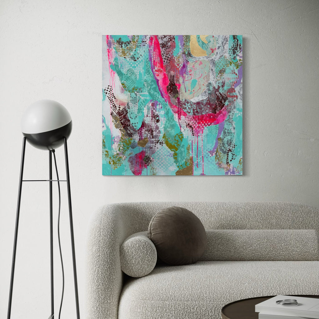 The artwork, Grace, by Rebecca Darlington, displayed in a room.