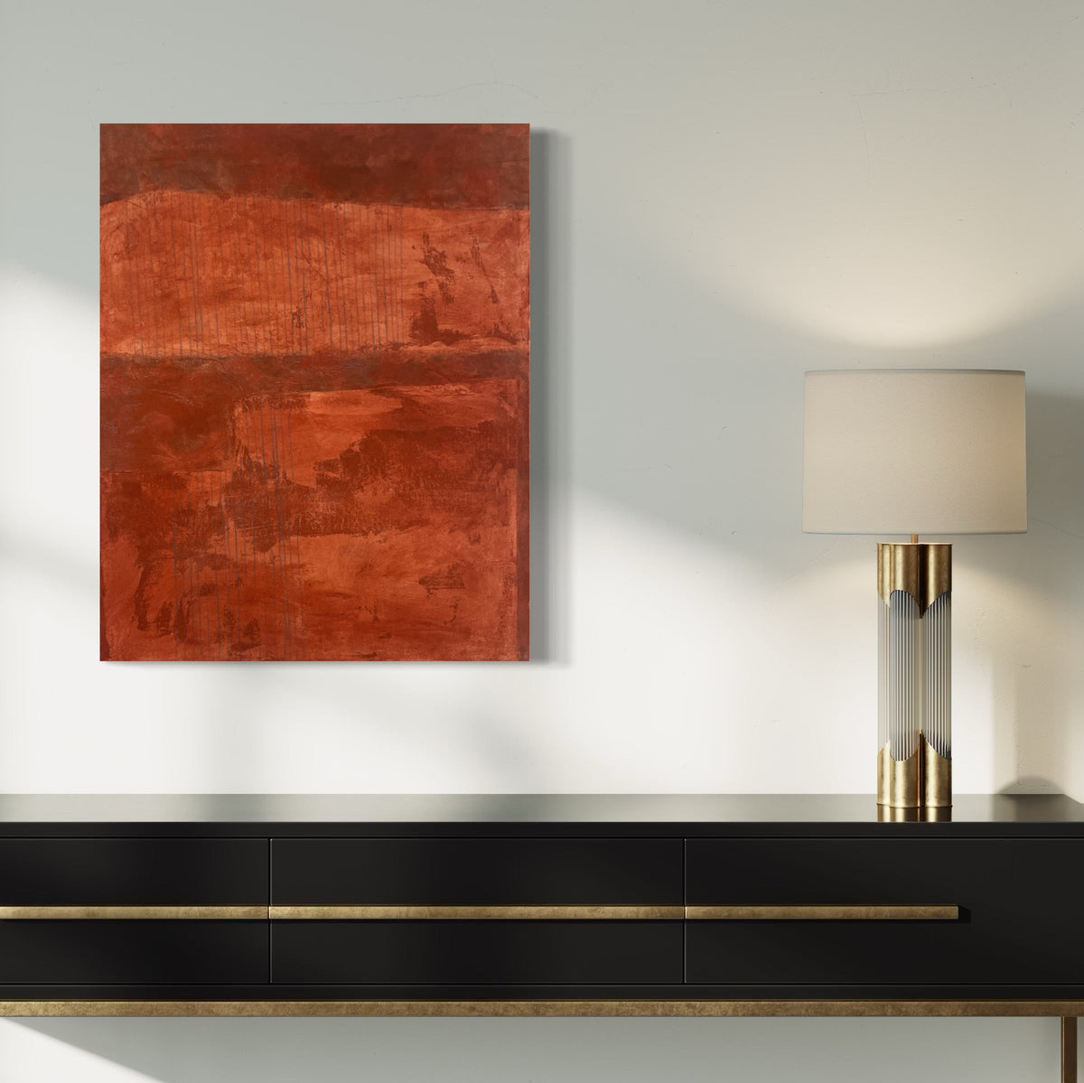 Gray Lines on Rust II by Diane Englander – Curina