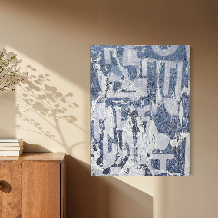 The artwork, Grey Convo 2, by Amy Turner, displayed in a room.