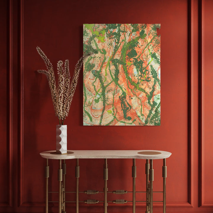 The artwork, Gypsy's Bouquet, by Marlene Struss, displayed in a room.