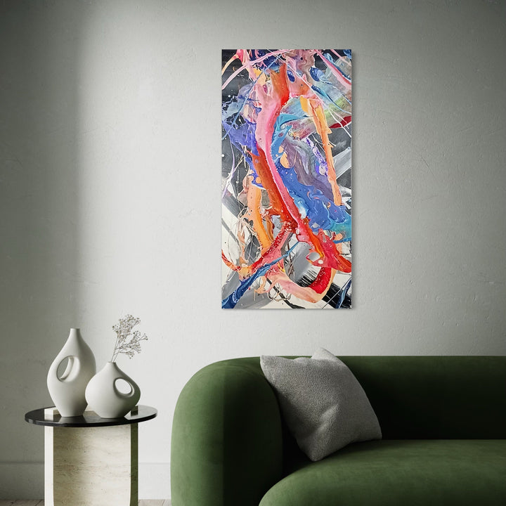 The artwork, Happiness, by Nicholas Franklin, displayed in a room.
