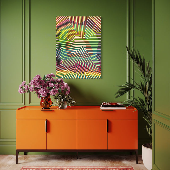 The artwork, Holding Together, by Elyce Abrams, displayed in a room.