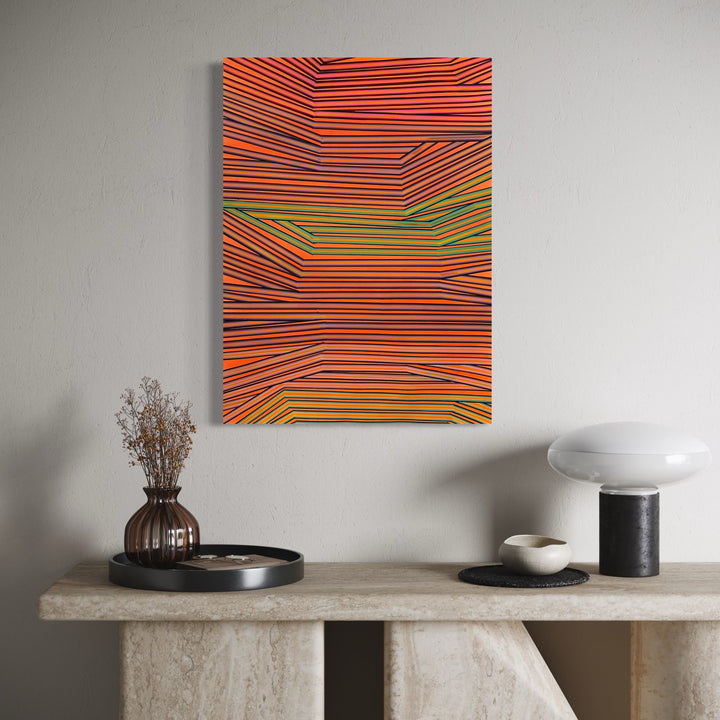 The artwork, Holding Up, by Elyce Abrams, displayed in a room.
