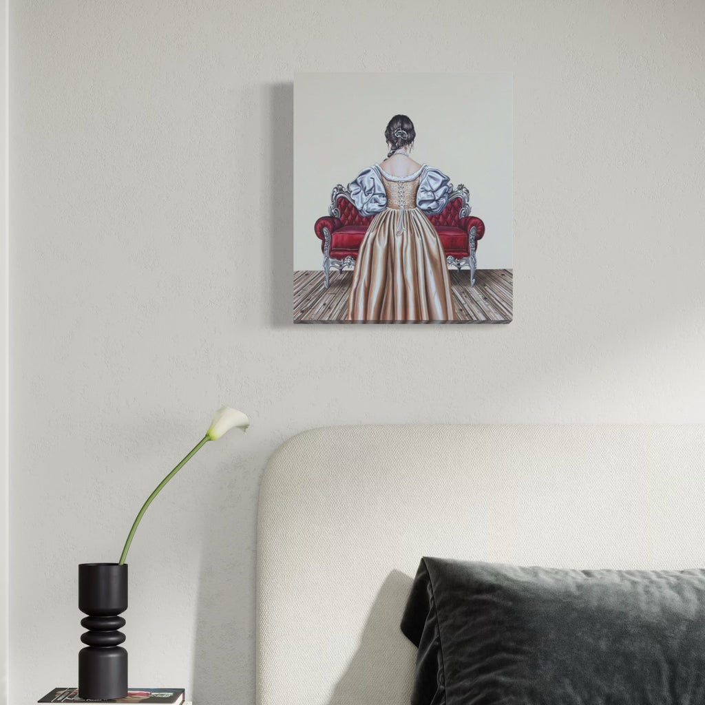 The artwork, Home Decor, Red Furniture, by Carlos Gamez de Francisco, displayed in a room.