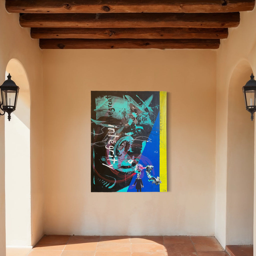 The artwork, How Now Tao, by Roger Hsia, displayed in a room.
