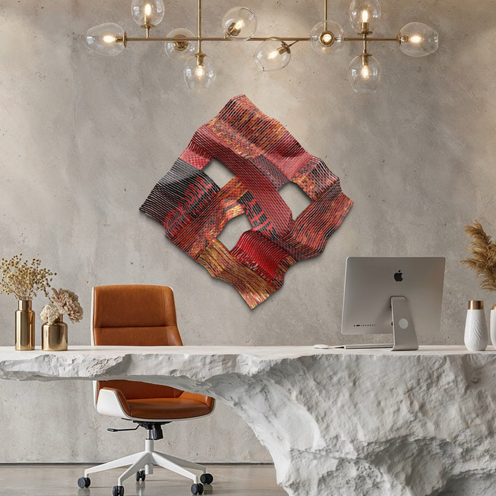 The artwork, Hudson # 26, by Shelley Heffler, displayed in a room.