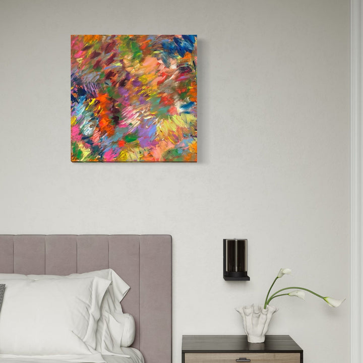 The artwork, I AM WAITING FOR THE DAY, by Gail Sarasohn, displayed in a room.