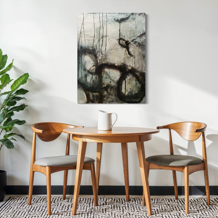 The artwork, I am Time, by Deborah Chaney, displayed in a room.