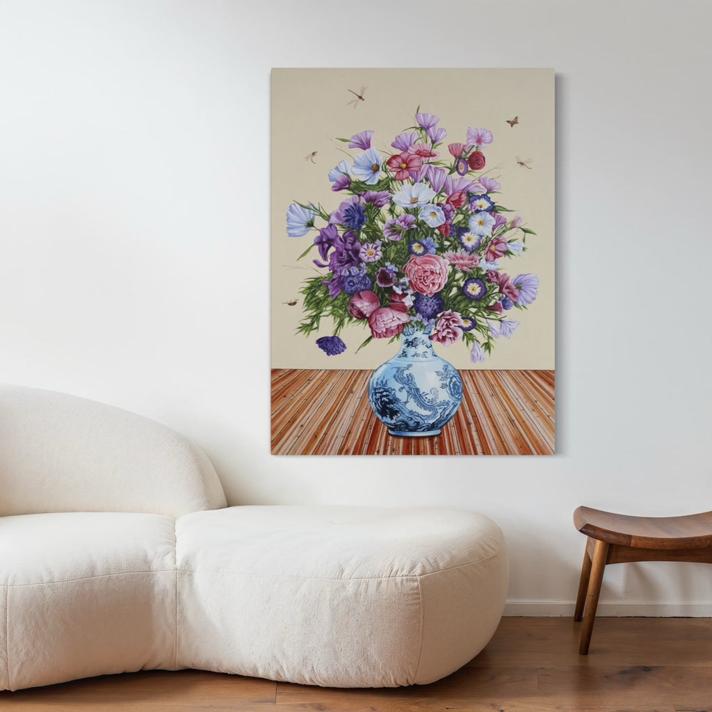 The artwork, Idealism and Perfection II, by Carlos Gamez de Francisco, displayed in a room.