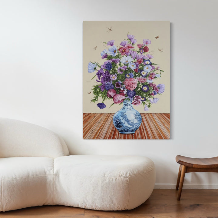 The artwork, Idealism and Perfection II, by Carlos Gamez de Francisco, displayed in a room.