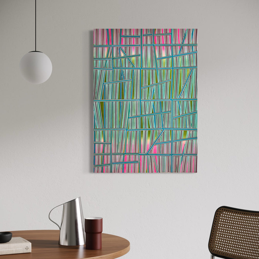 The artwork, Impossible To Forget, by Elyce Abrams, displayed in a room.