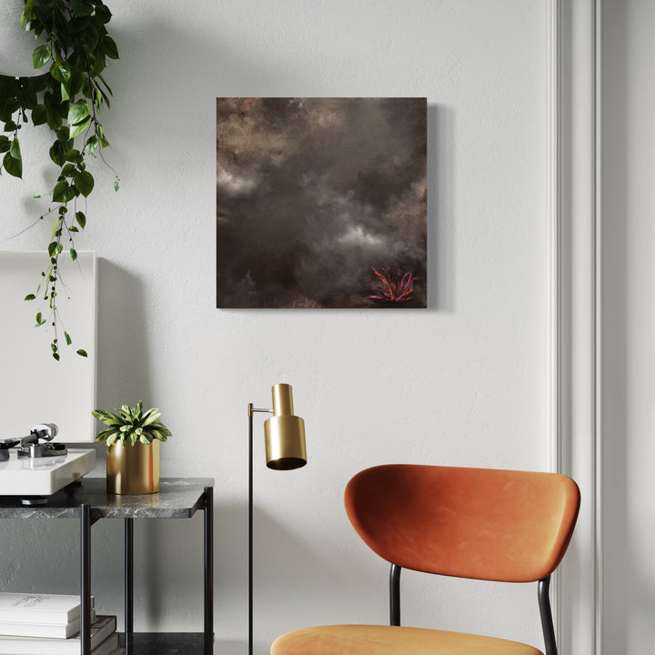 The artwork, In The Cave v, by Anne Cherubim, displayed in a room.