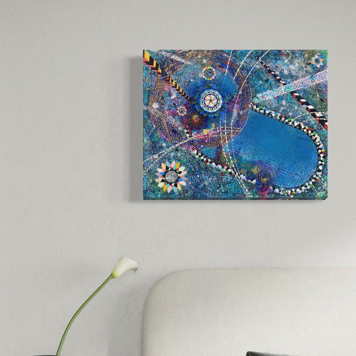 The artwork, In a Millisecond, by Amy Cheng, displayed in a room.