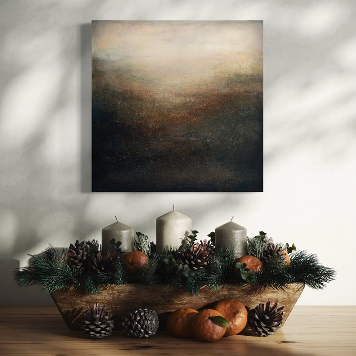 The artwork, In the Mist II, by Xanthippe Tsalimi, displayed in a room.