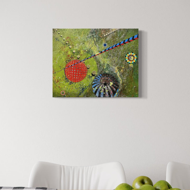 The artwork, Inception of Awareness, by Amy Cheng, displayed in a room.