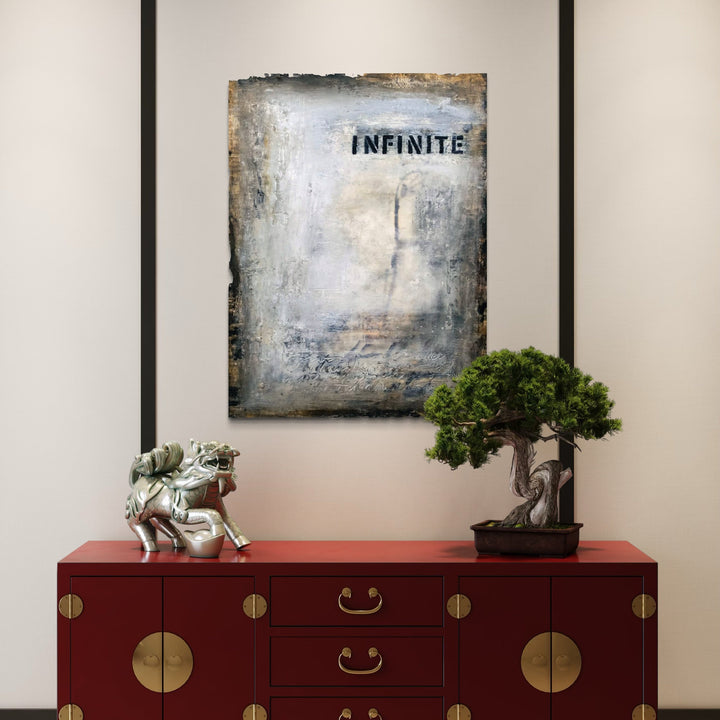 The artwork, Infinite, by Deborah Chaney, displayed in a room.