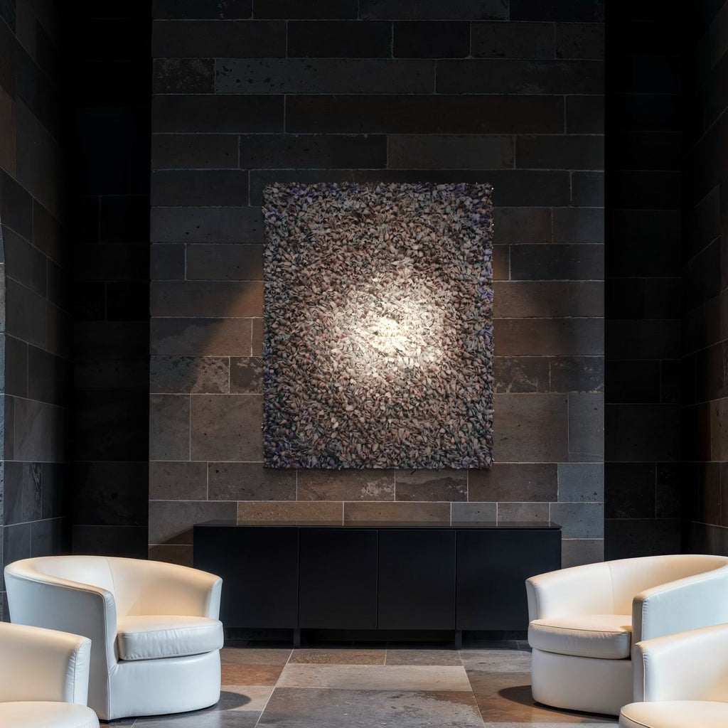 The artwork, Ingress, by Seren Morey, displayed in a room.