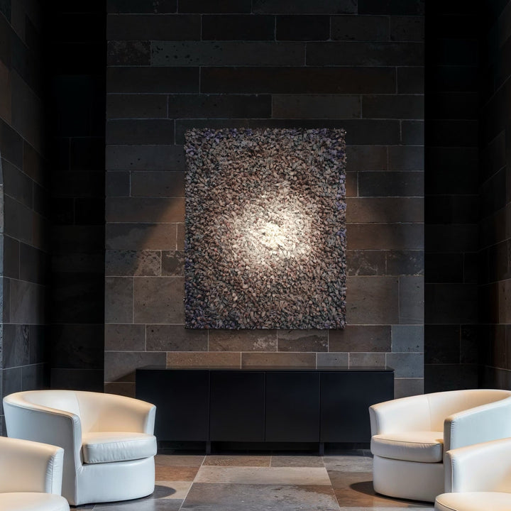 The artwork, Ingress, by Seren Morey, displayed in a room.