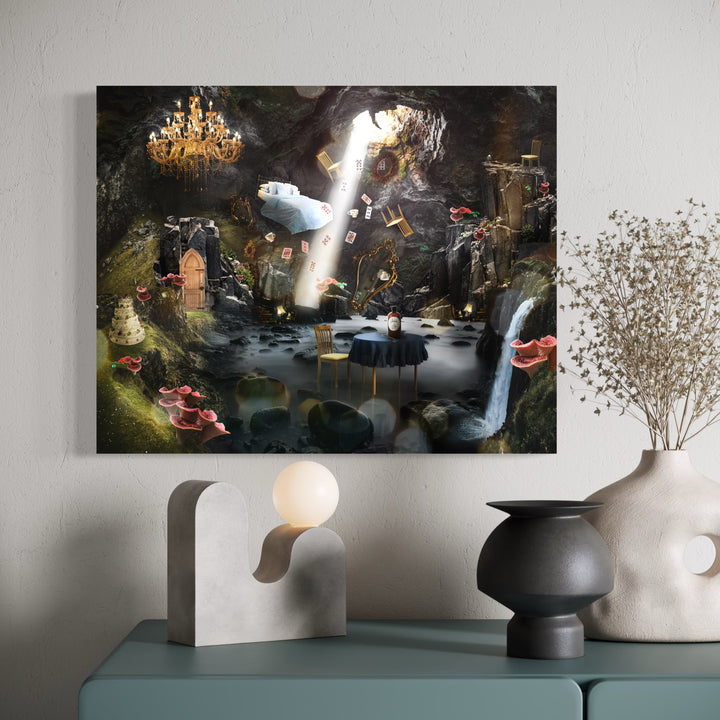 The artwork, Inner Cave, by Nash Bellows, displayed in a room.