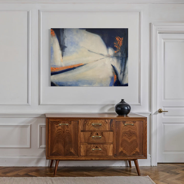 The artwork, Intersection of tranquility, by Marta Nowicka, displayed in a room.