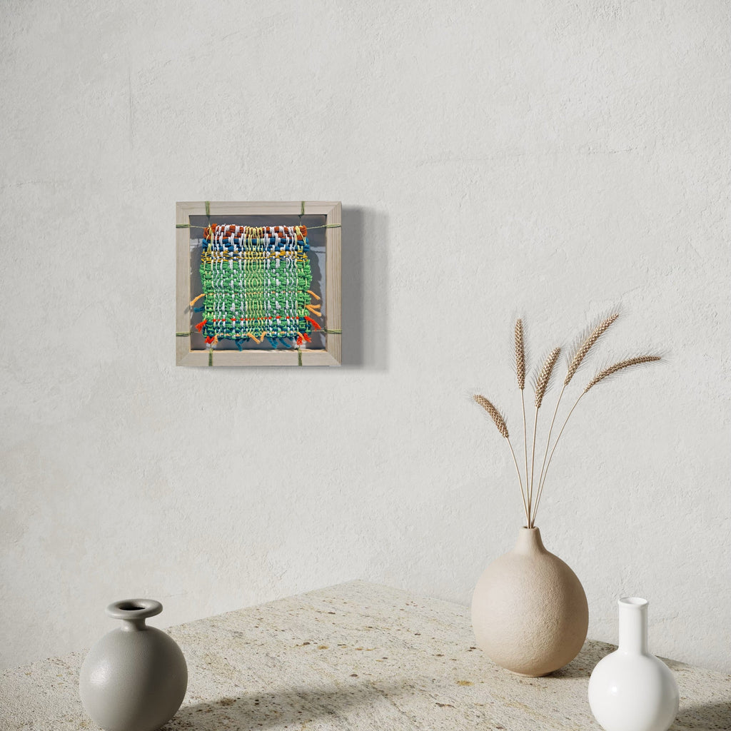 The artwork, Interwork, by Johanna Ryan, displayed in a room.
