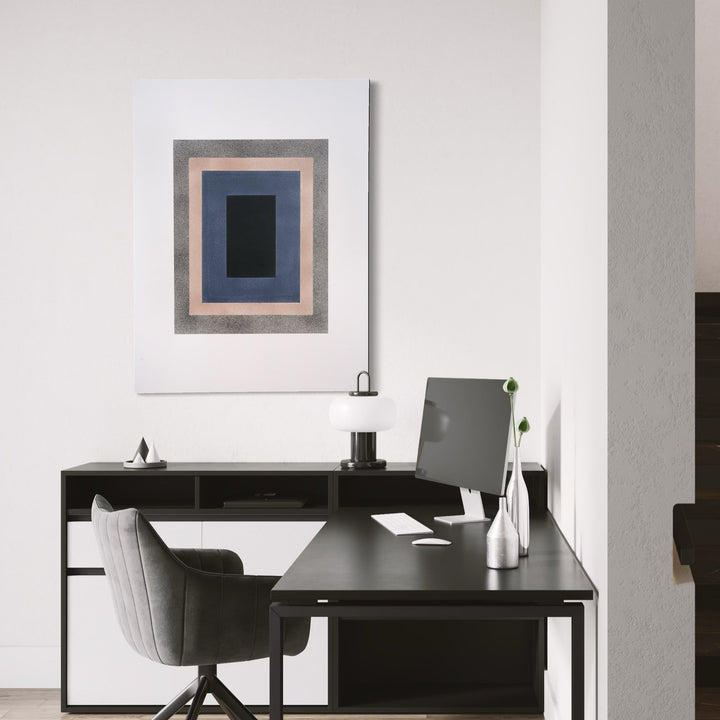 The artwork, Introspective, by Dina AZ Salem, displayed in a room.