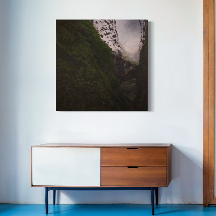 The artwork, Invisible Mountains, by Anne Cherubim, displayed in a room.