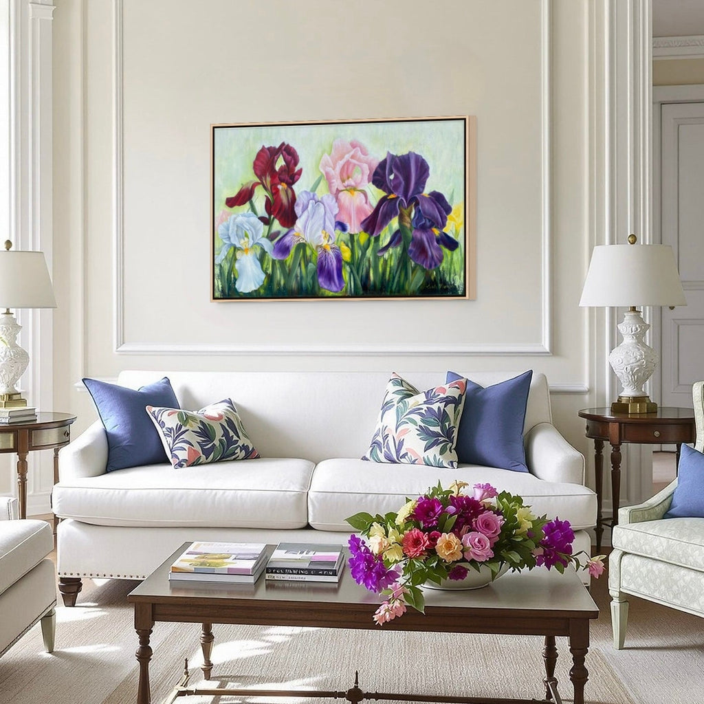 The artwork, Iris, by Carla Thomson, displayed in a room.