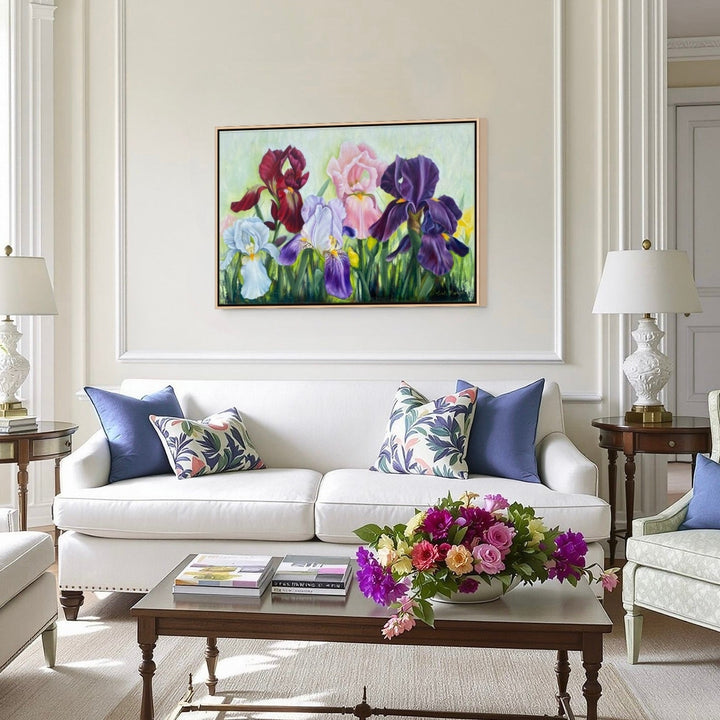 The artwork, Iris, by Carla Thomson, displayed in a room.