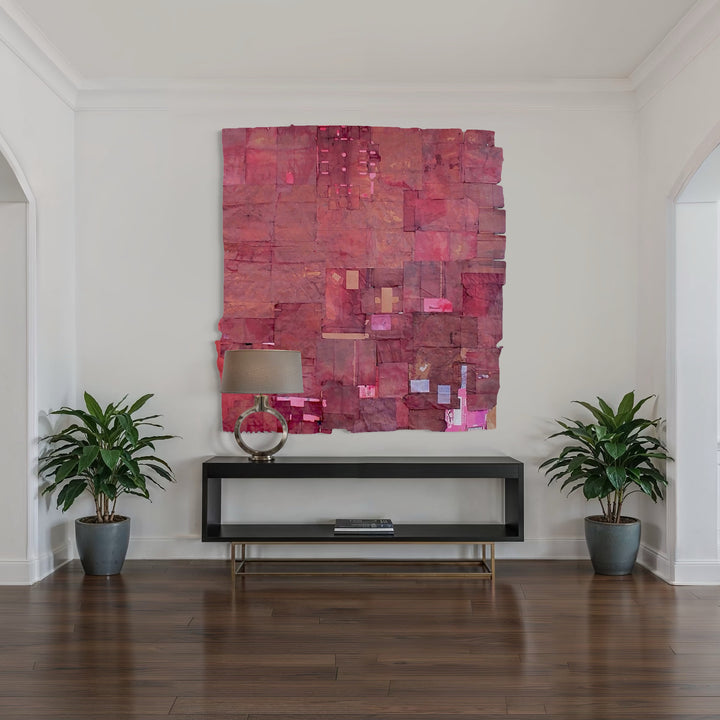 The artwork, Jacob's Ladder, by Jodi Hays, displayed in a room.