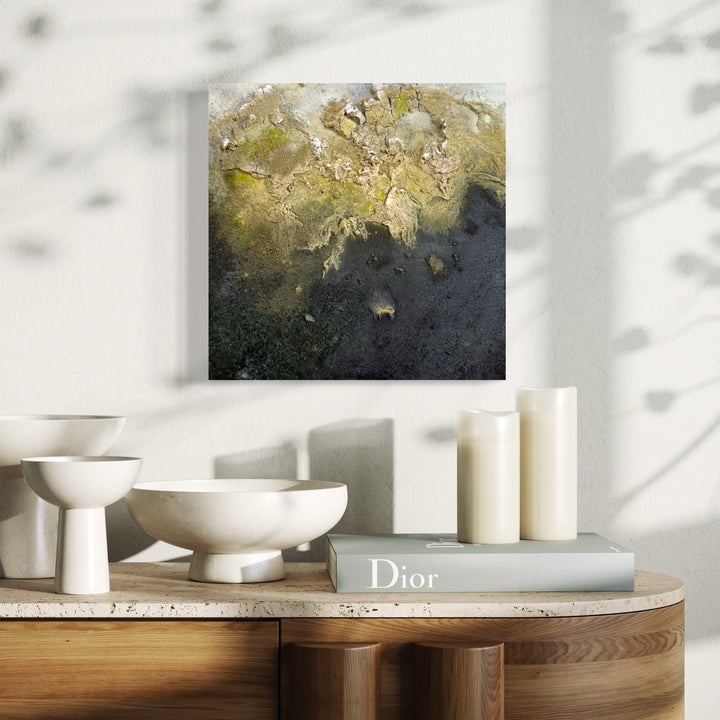 The artwork, Jealousy, by Abbey Stace, displayed in a room.