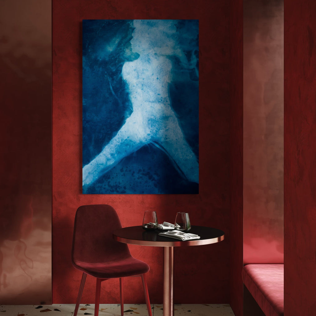 The artwork, Joan, by Cat Welch, displayed in a room.